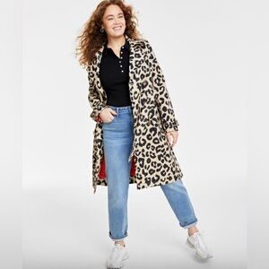 CHICO'S Leopard PRINT PLUSH COAT JACKET SZ 3